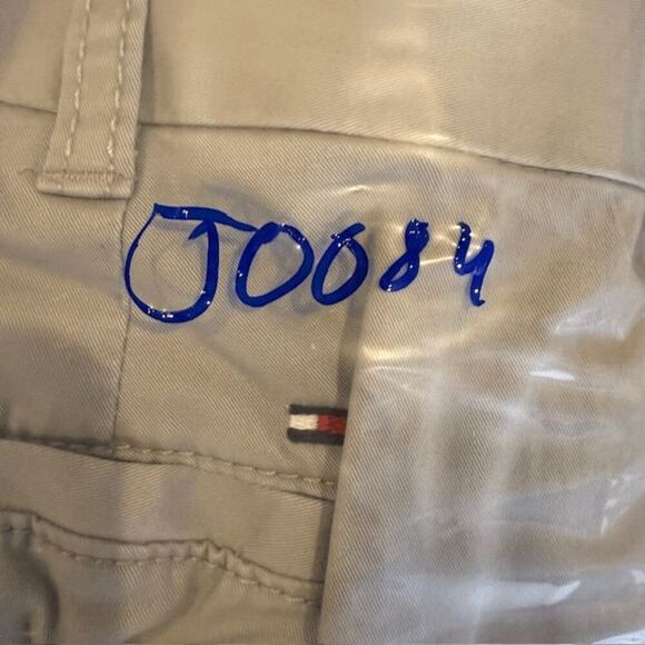 Tommy Hilfiger Tailored Fit Chino Gray Flat Front Trousers Pants Size 38x34 - Picture 14 of 14